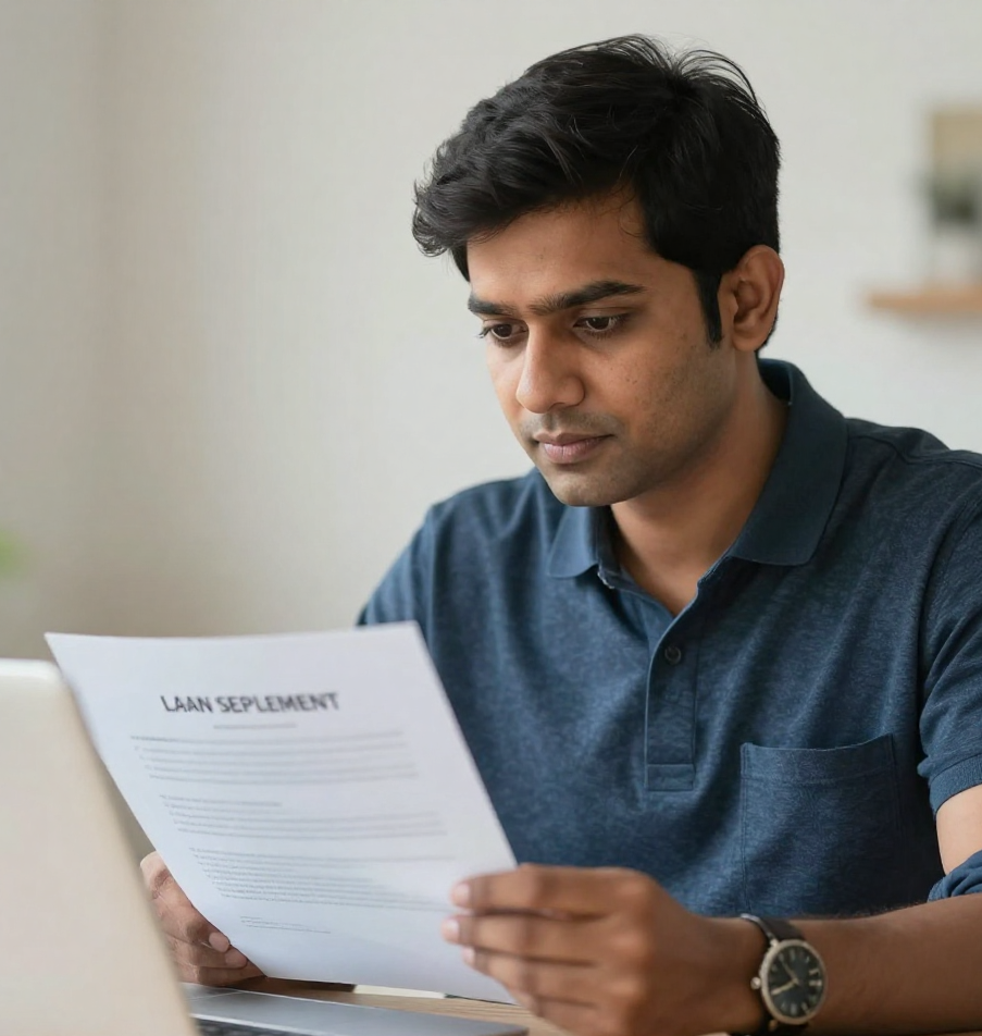 A person taking knowledge about loan settlement process in India